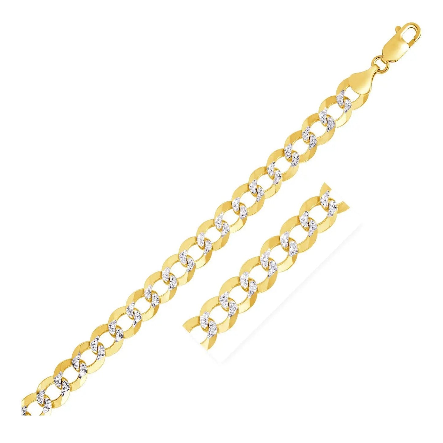 8.2 mm two-tone gold pave curb chain necklace with diamonds Bids.com on Tampa Home & Garden Store