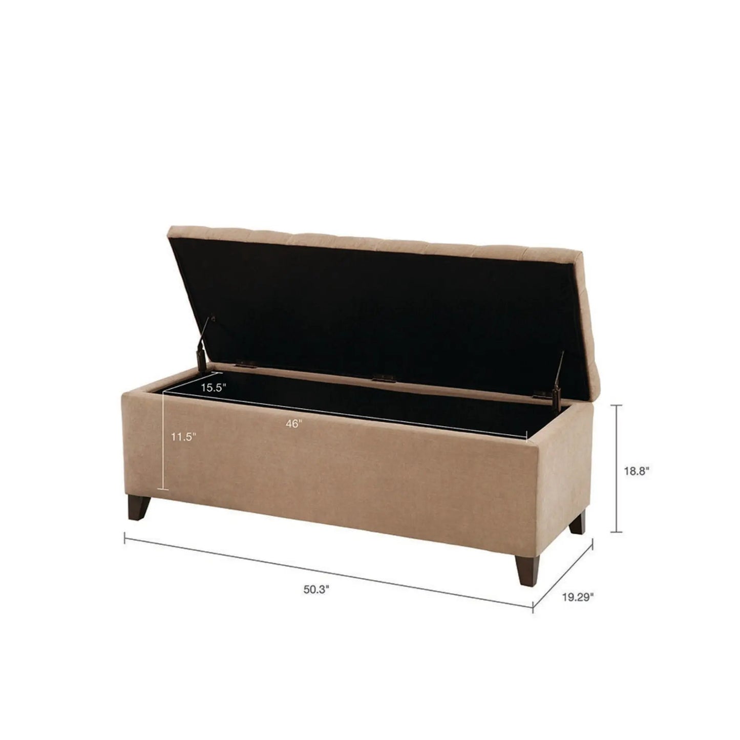 Tufted Top Storage Bench With Soft Close Lid