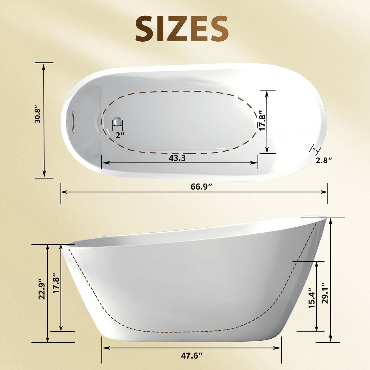 Freestanding acrylic slipper bathtub white by HouseOfZazla on Tampa Home & Garden Store