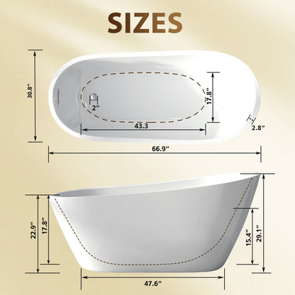 Freestanding acrylic slipper bathtub white by HouseOfZazla on Tampa Home & Garden Store