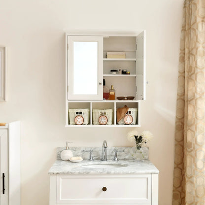 Bathroom Storage Cabinet With Mirror, White