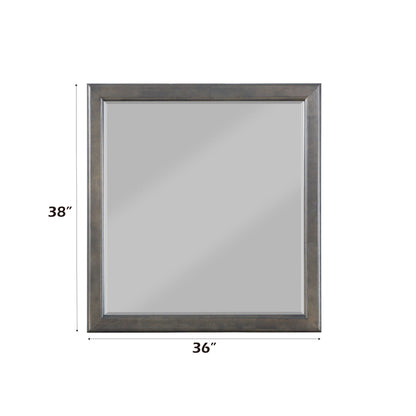 Louis Philippe bedroom mirror with dark metallic frame and beveled edges 36x38 in on Tampa Home & Garden Store