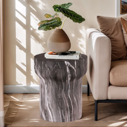 the Modern Geometric Outdoor Marble End Table