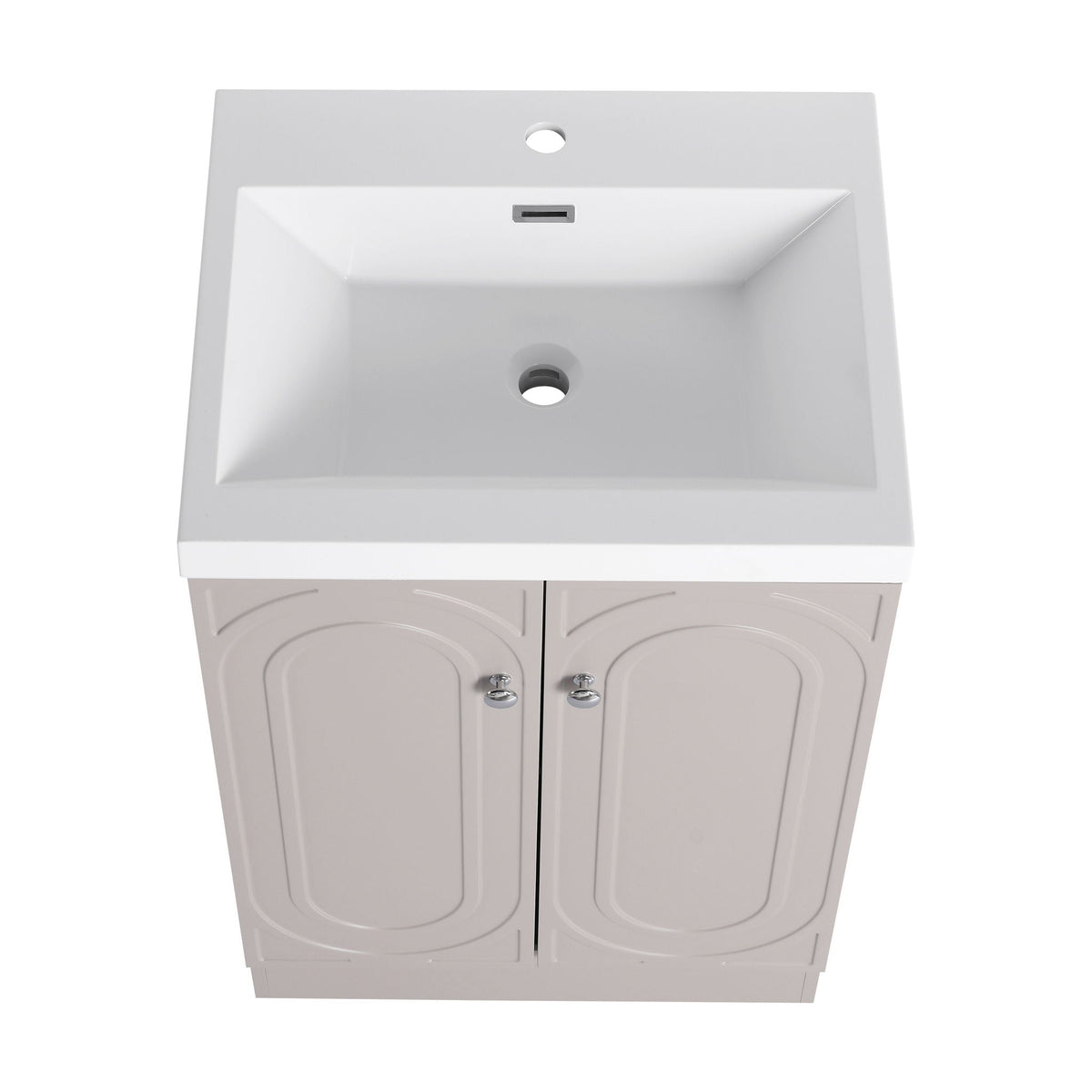 Freestanding Bath Vanity with Resin Sink and Door by HouseOfZazla, white dual-door cabinet on Tampa Home & Garden Store