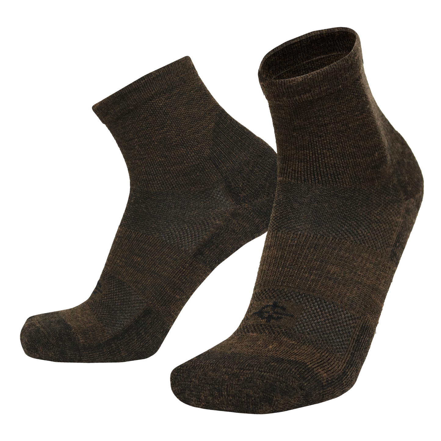 Wool BEAST Mini-Crew Sock pair in brown wool for military athletic use by Covert Threads on Tampa Home & Garden Store