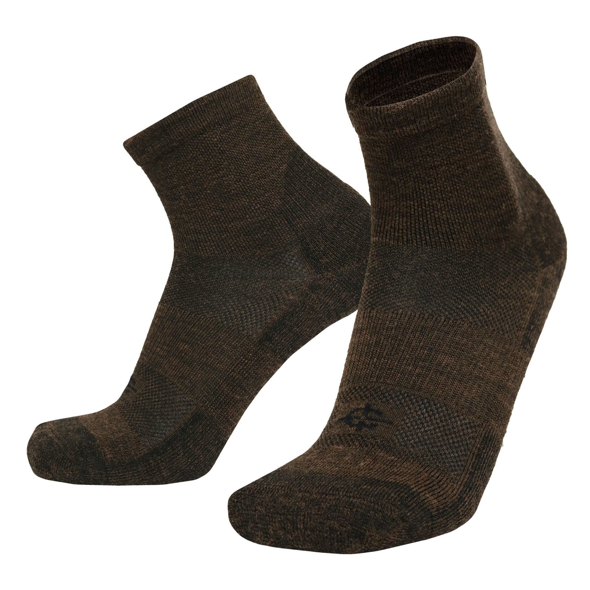 Wool BEAST Mini-Crew Sock pair in brown wool for military athletic use by Covert Threads on Tampa Home & Garden Store