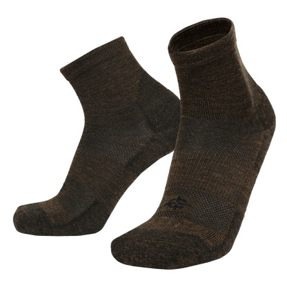 Wool BEAST Mini-Crew Sock pair in brown wool for military athletic use by Covert Threads on Tampa Home & Garden Store