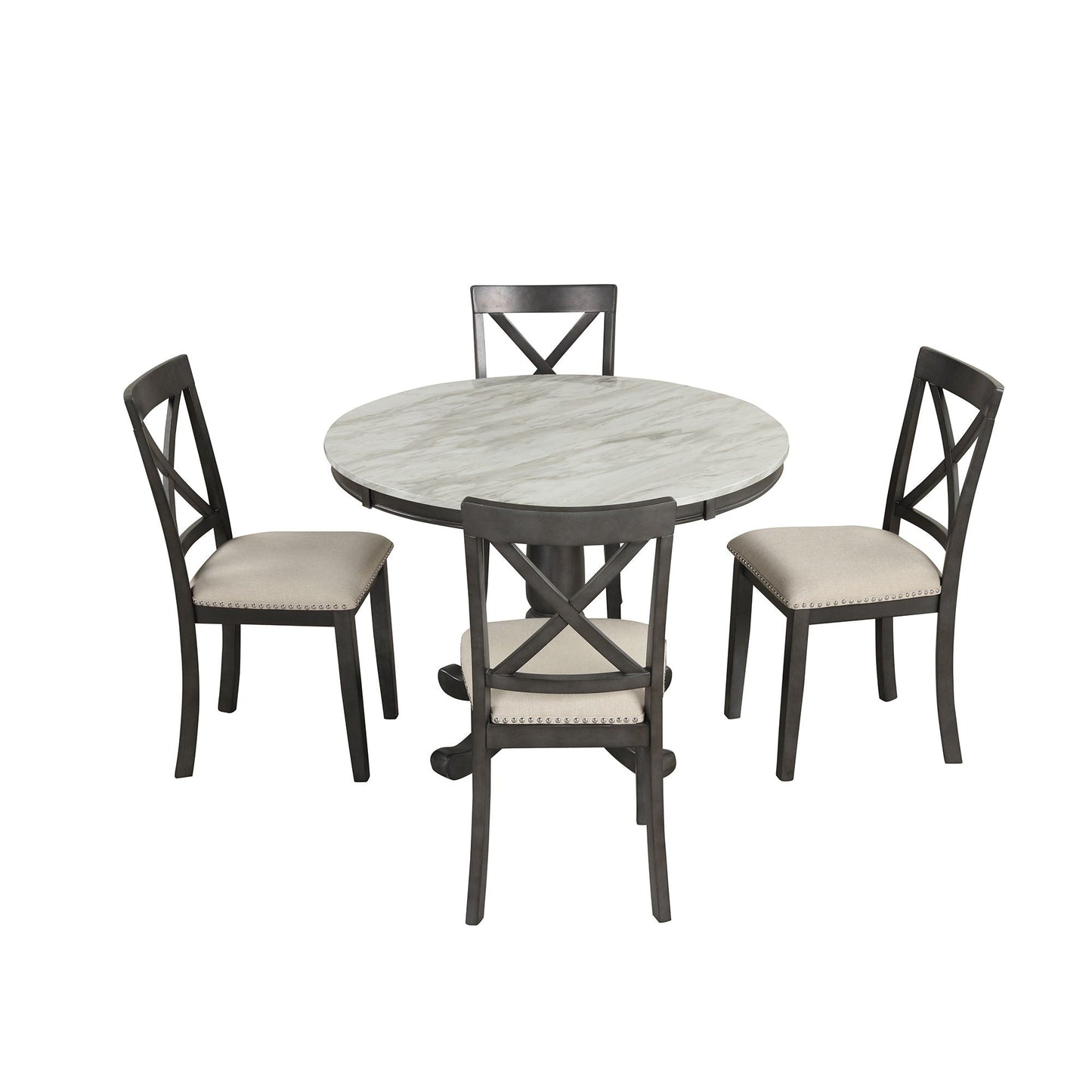 Elegant 5 Pieces Dining Table and 4 Chairs Set