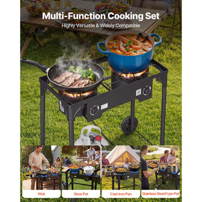 Two Burner Outdoor Propane Gas Stove for a Patio