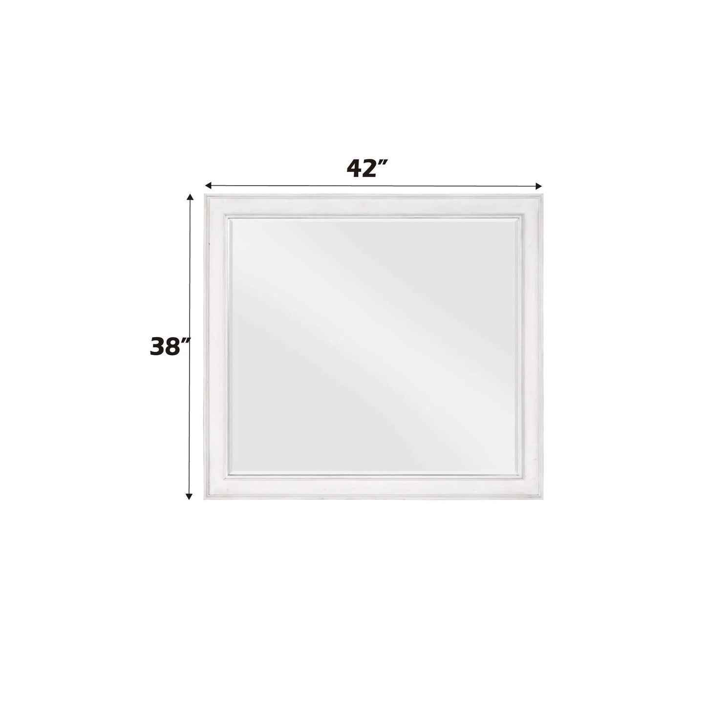 Katia Weathered Mirror White Finish Beveled Edge