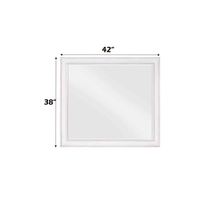 Katia Weathered Mirror White Finish Beveled Edge