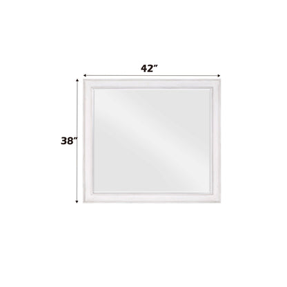Weathered Mirror with Beveled Edge - White, 42x38 in, HouseOfZazla on Tampa Home & Garden Store