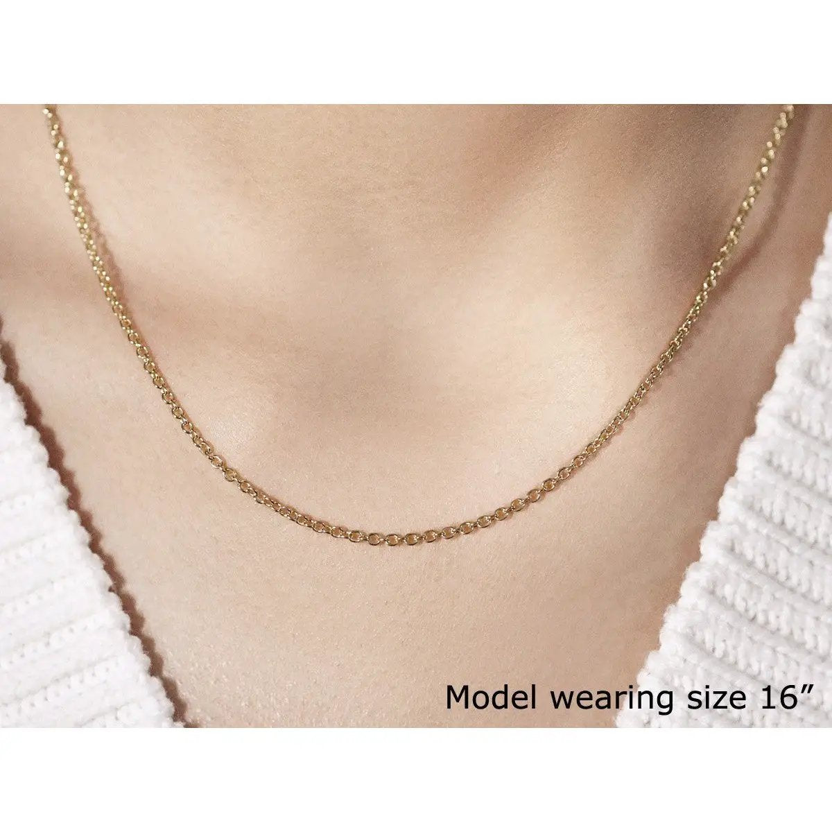 14k yellow gold round cable chain necklace 1.9mm by Bids.com on Tampa Home & Garden Store
