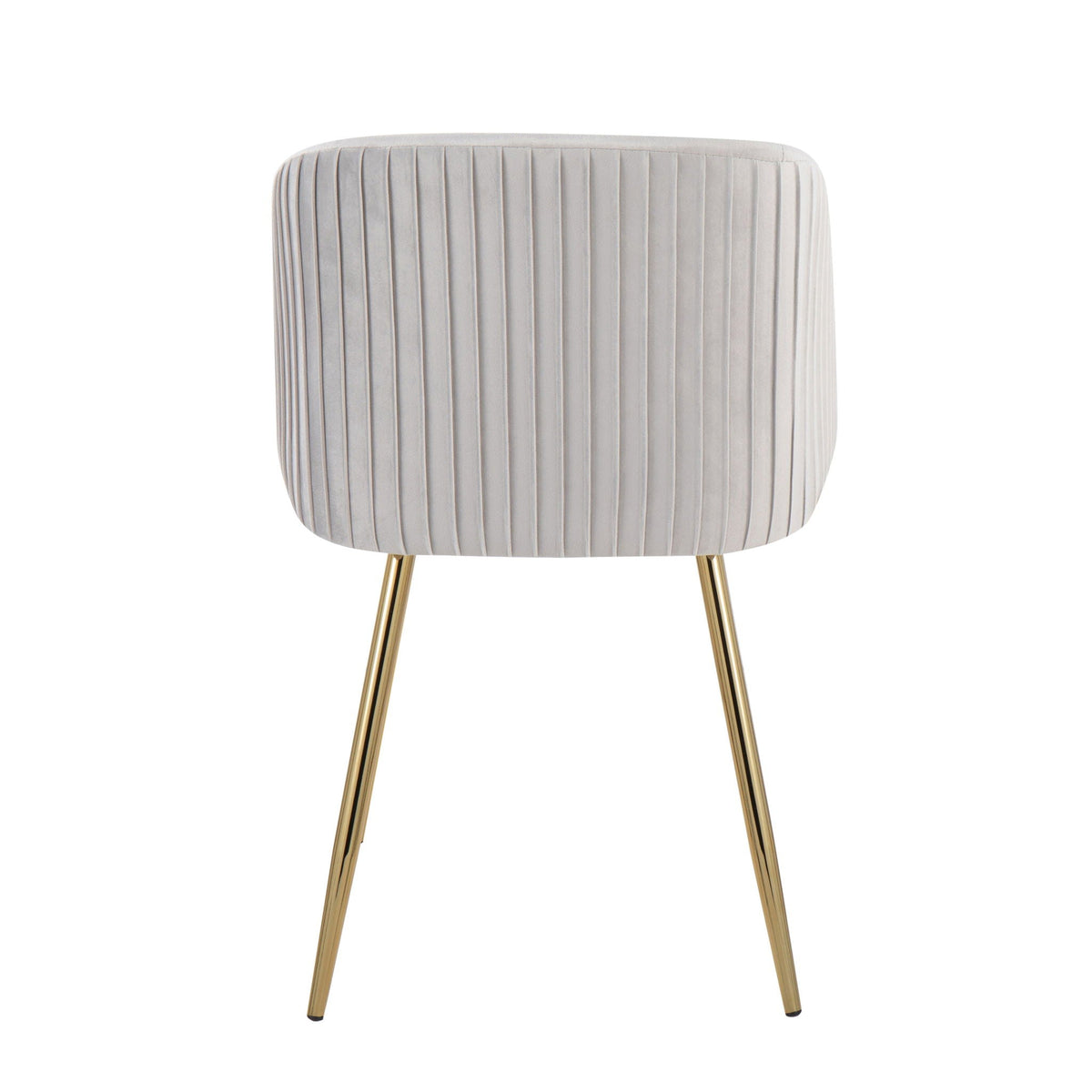Pleated Waves contemporary chair set of 2 in gray fabric with gold metal legs on Tampa Home & Garden Store