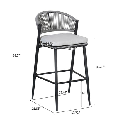 Outdoor Bar Stools With Scallop Cushion And Frame