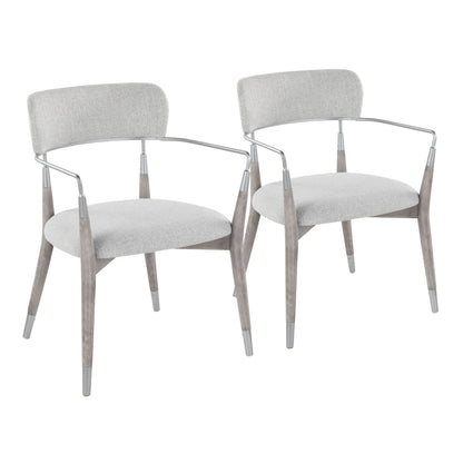 Savannah Contemporary Chair Set with upholstered gray seats and wood frame, 3 chairs on Tampa Home & Garden Store