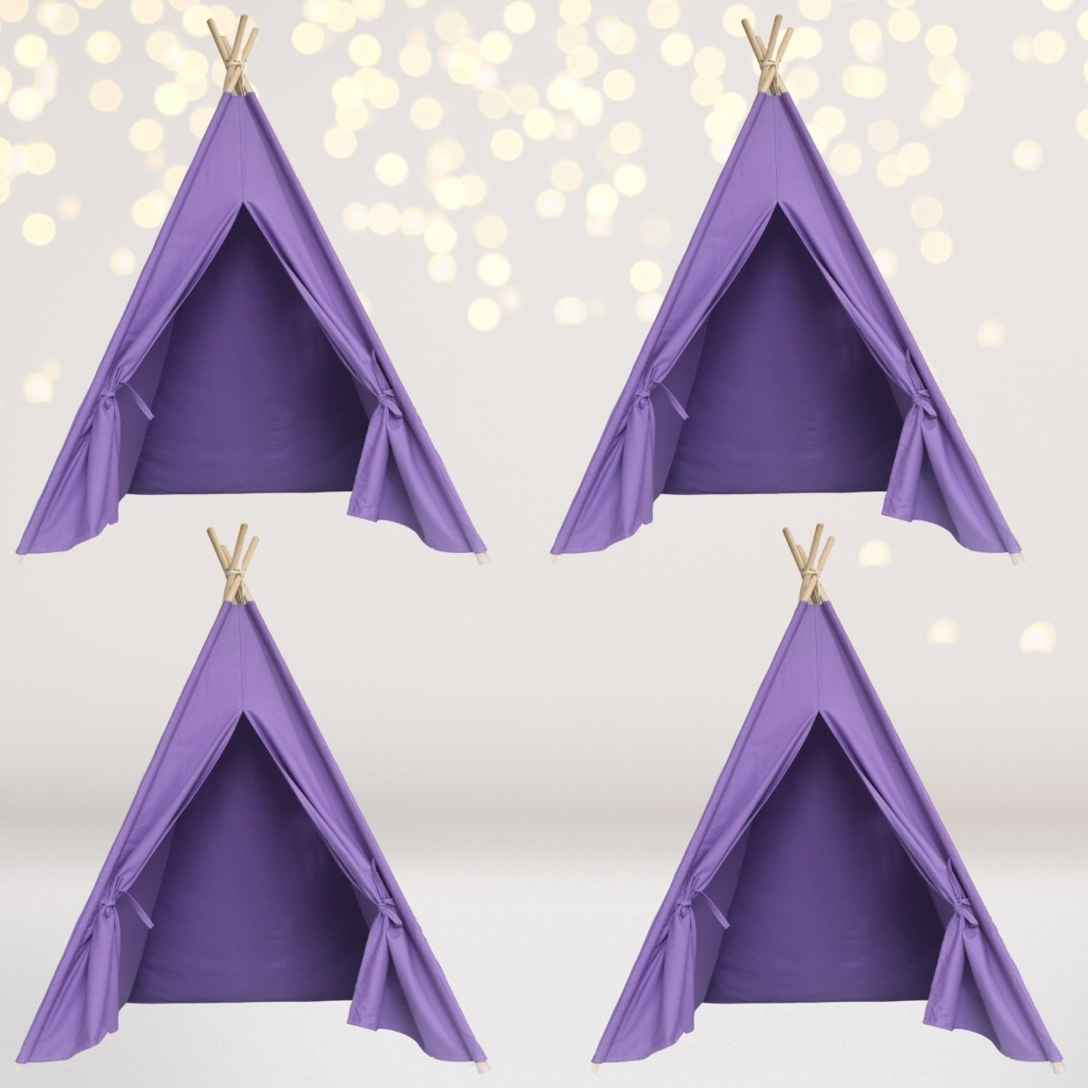 4 pack purple kids teepee tents with lights by Chicky Chicky Bling Bling on Tampa Home & Garden Store