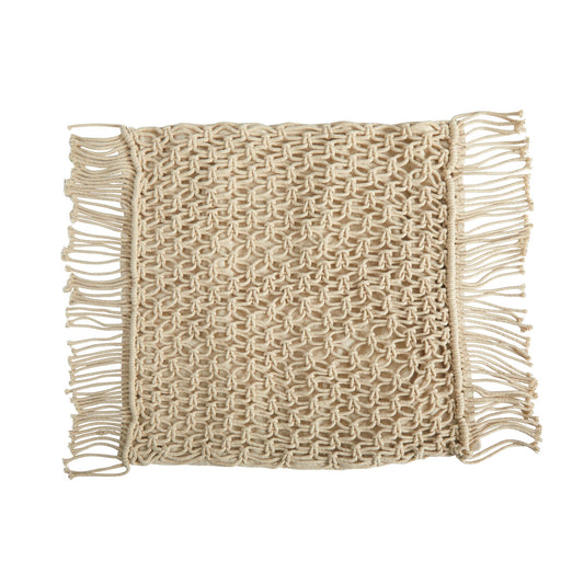 18” BOHO Fringed Woven Macrame Decorative Pillow Cover - Tampa Home & Garden Store