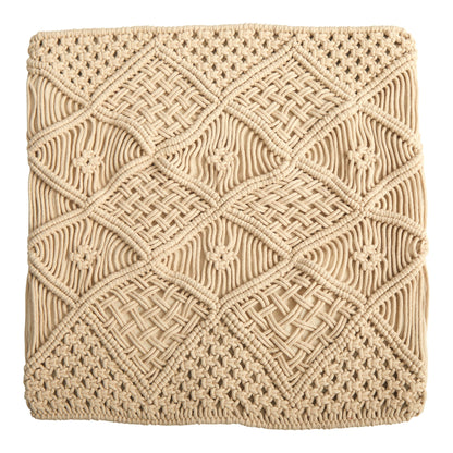 18” Boho Cross Woven Macrame Decorative Pillow Cover - Tampa Home & Garden Store