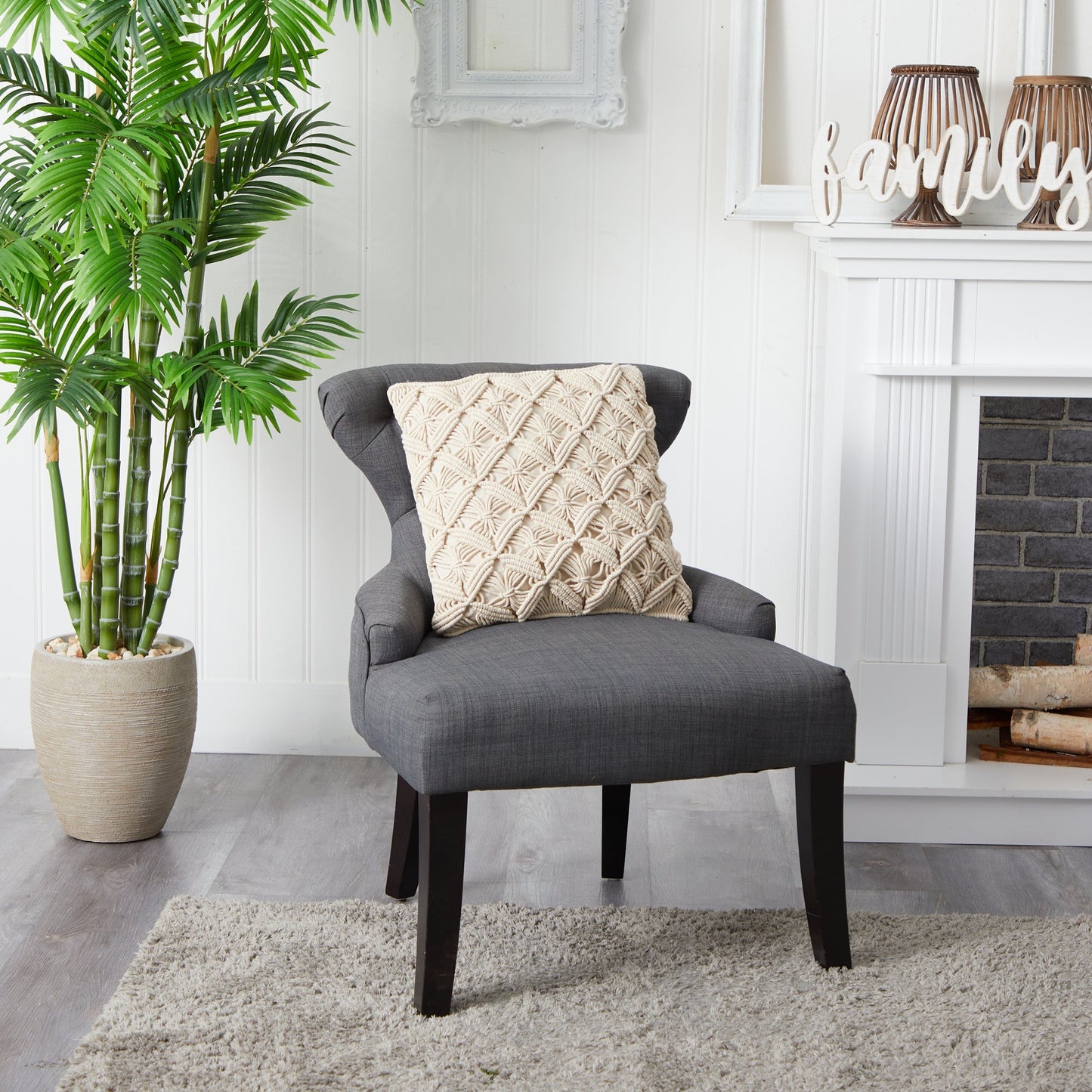 18” Boho Diamond Woven Macrame Decorative Pillow Cover - Tampa Home & Garden Store