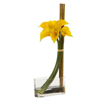 18” Calla Lily with Bamboo Artificial Arrangement - Tampa Home & Garden Store