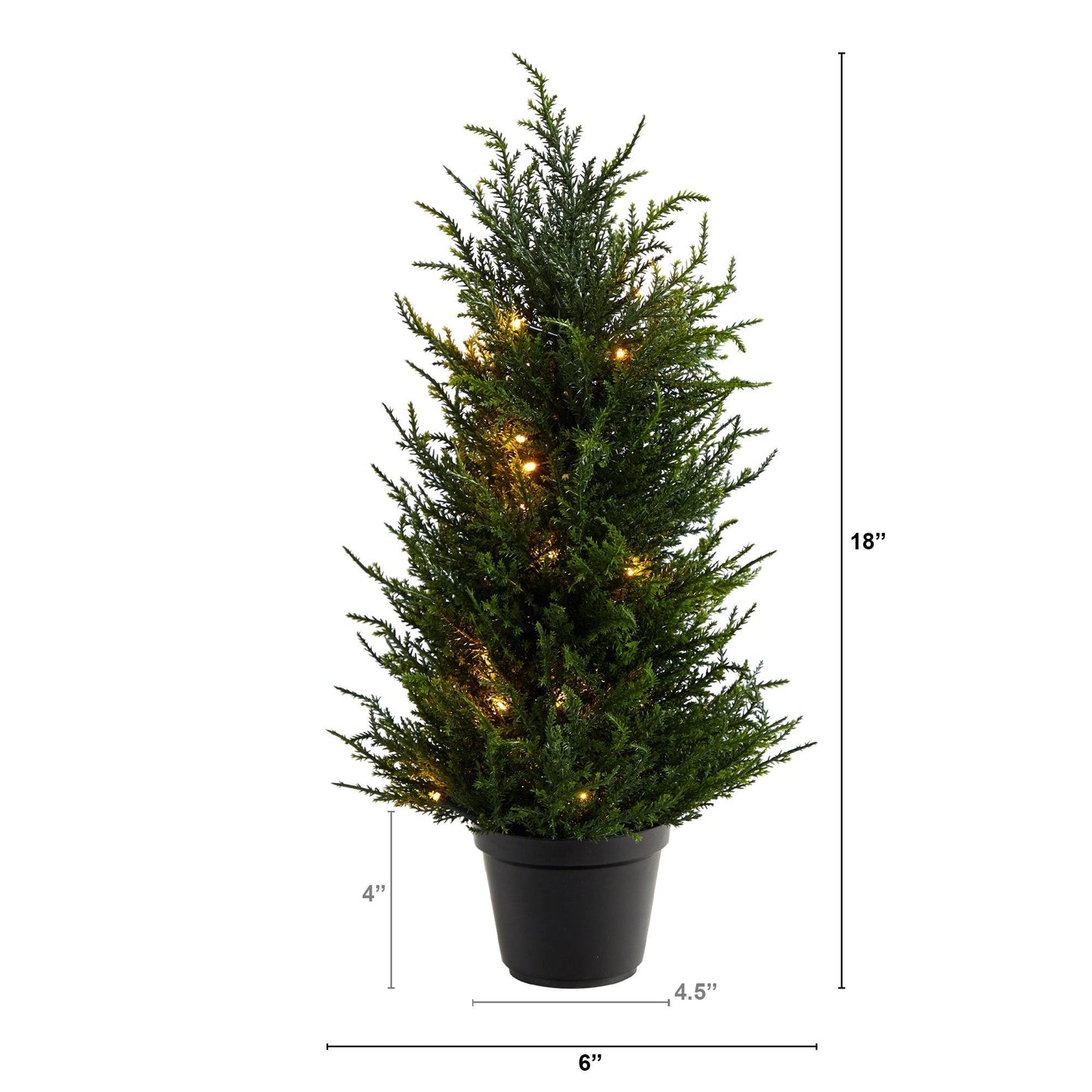 18” Cedar Artificial Tree with LED Lights UV Resistant (Indoor/Outdoor) - Tampa Home & Garden Store