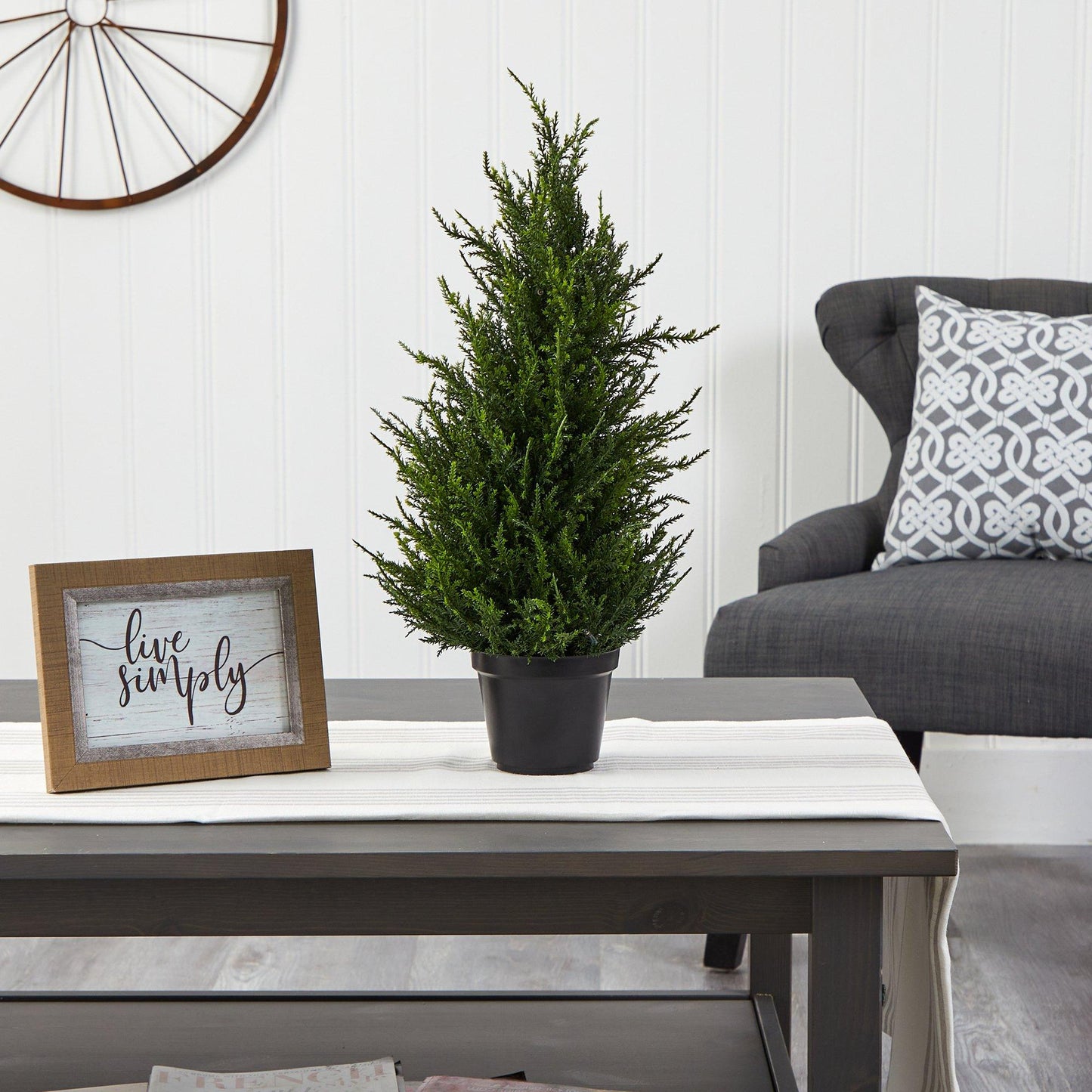 18” Cedar Artificial Tree with LED Lights UV Resistant (Indoor/Outdoor) - Tampa Home & Garden Store