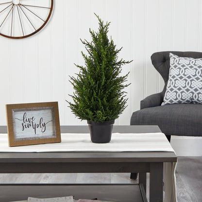 18” Cedar Artificial Tree with LED Lights UV Resistant (Indoor/Outdoor) - Tampa Home & Garden Store
