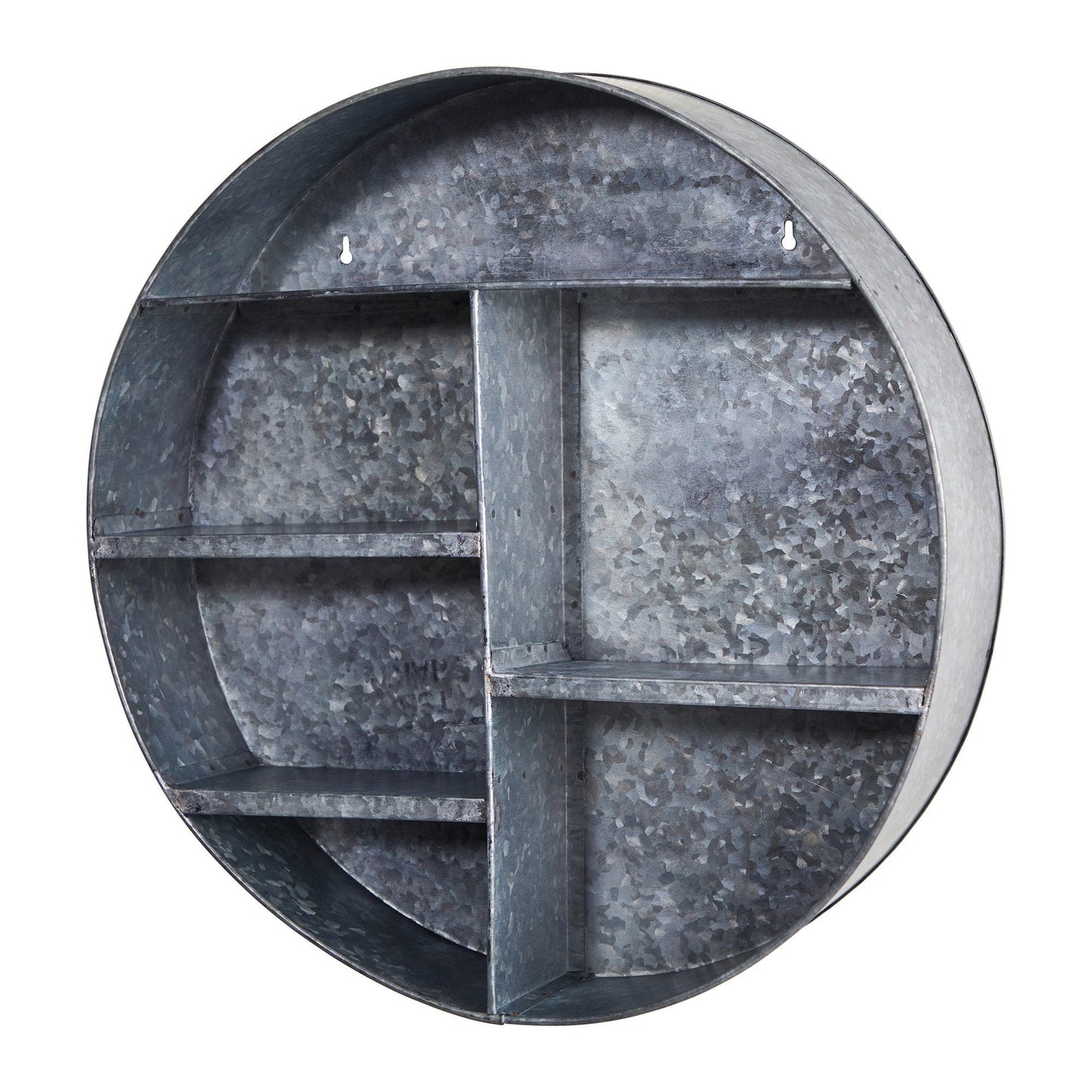 18” Galvanized Circular Metal Wall Mounted Shelf with Four Tier Shelves - Tampa Home & Garden Store