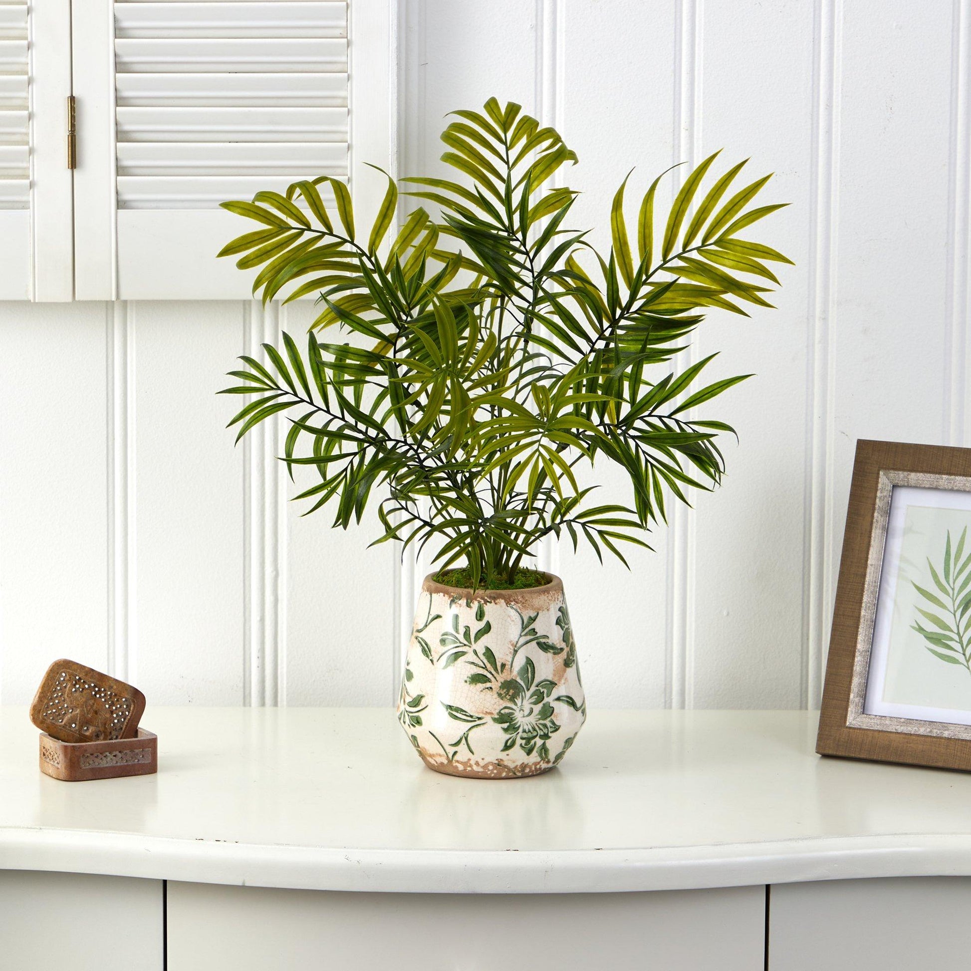 18” Mini Areca Palm Artificial Plant in Floral Vase - Tampa Home & Garden Store