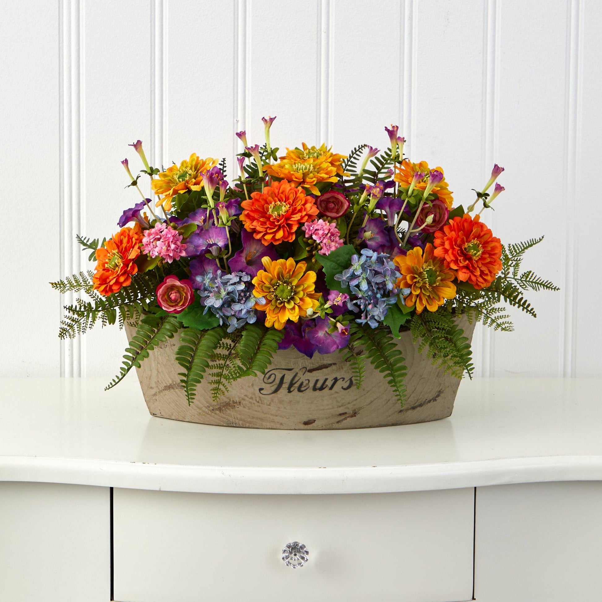 18” Mixed Flowers Artificial Arrangement in Decorative Vase - Tampa Home & Garden Store