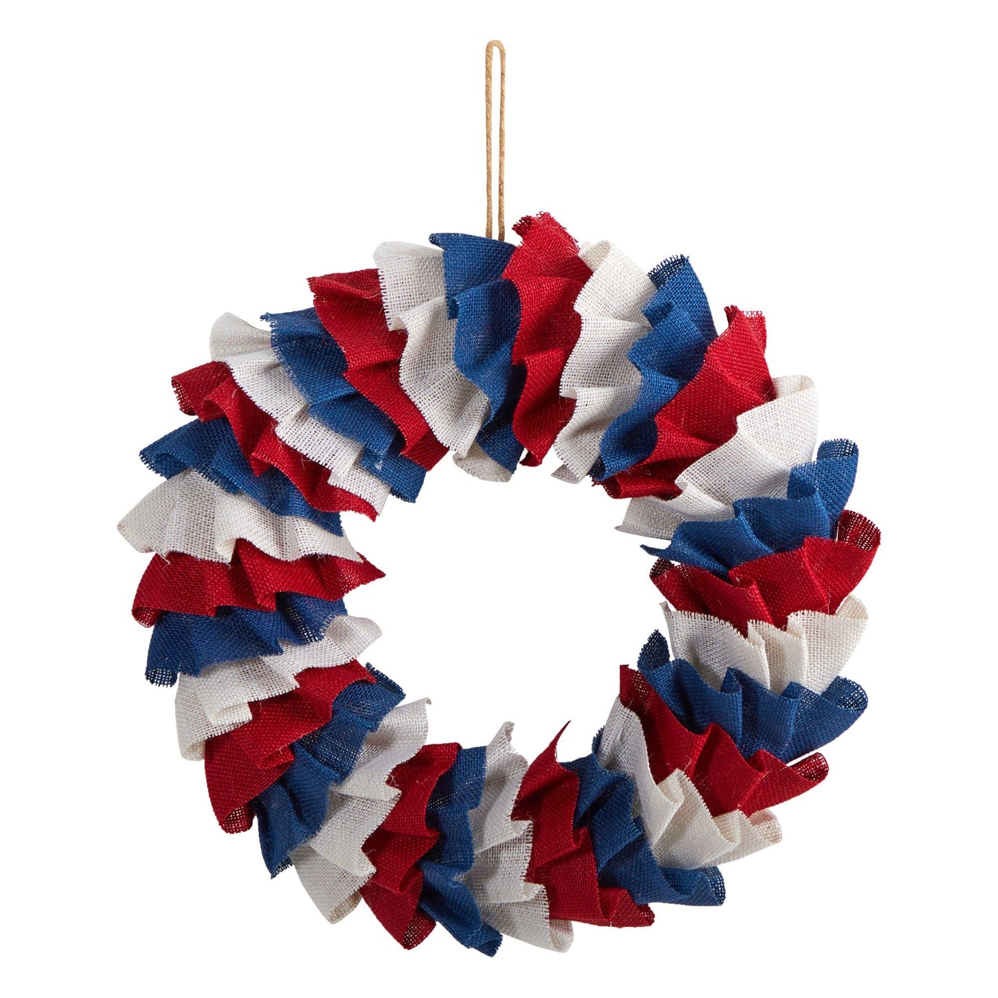 18” Red White and Blue “Americana” Burlap Wreath - Tampa Home & Garden Store