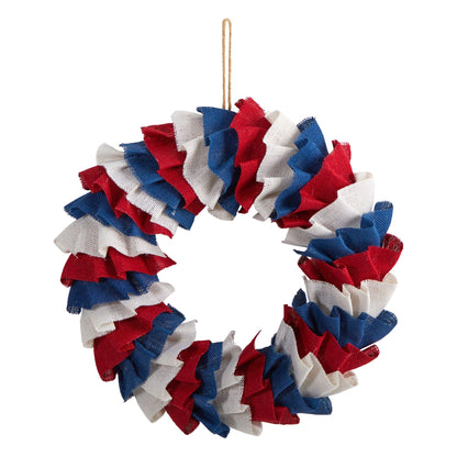 18” Red White and Blue “Americana” Burlap Wreath - Tampa Home & Garden Store