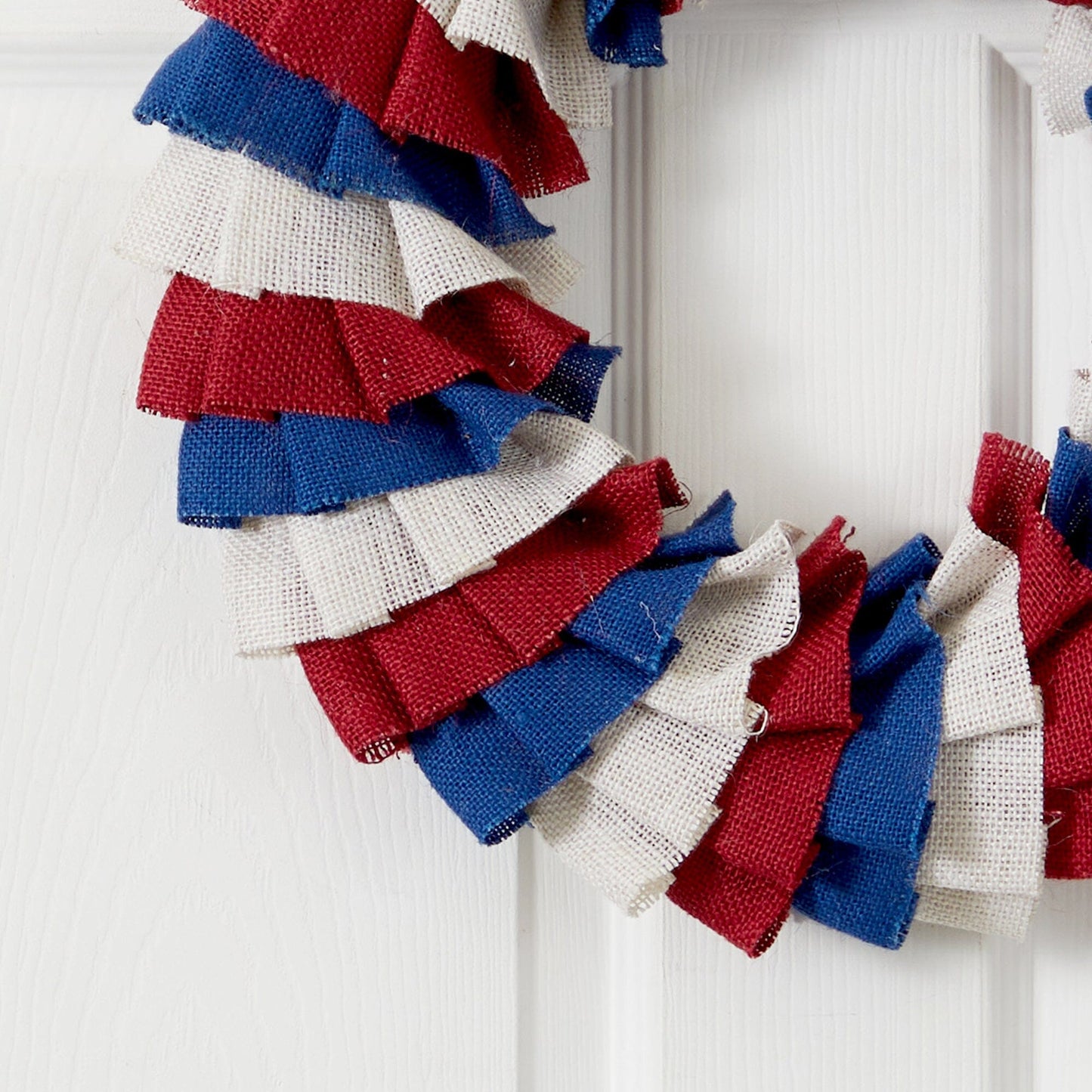 18” Red White and Blue “Americana” Burlap Wreath - Tampa Home & Garden Store
