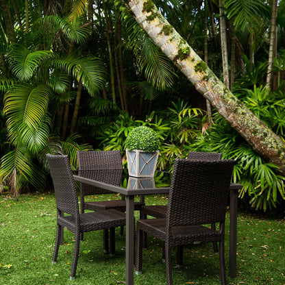 18” UV Resistant Artificial Boxwood Ball Topiary with LED Lights in Decorative Planter (Indoor/Outdoor) - Tampa Home & Garden Store