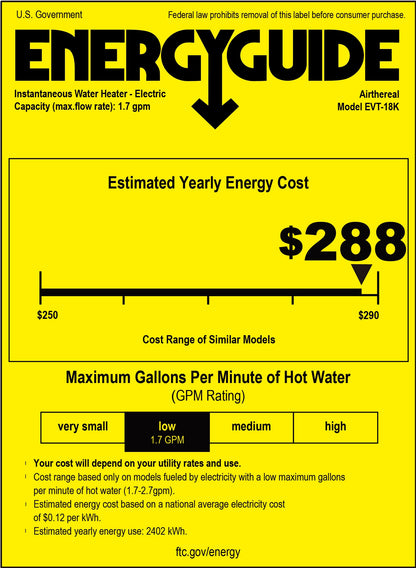 18 kW Electric Tankless Water Heater - Tampa Home & Garden Store