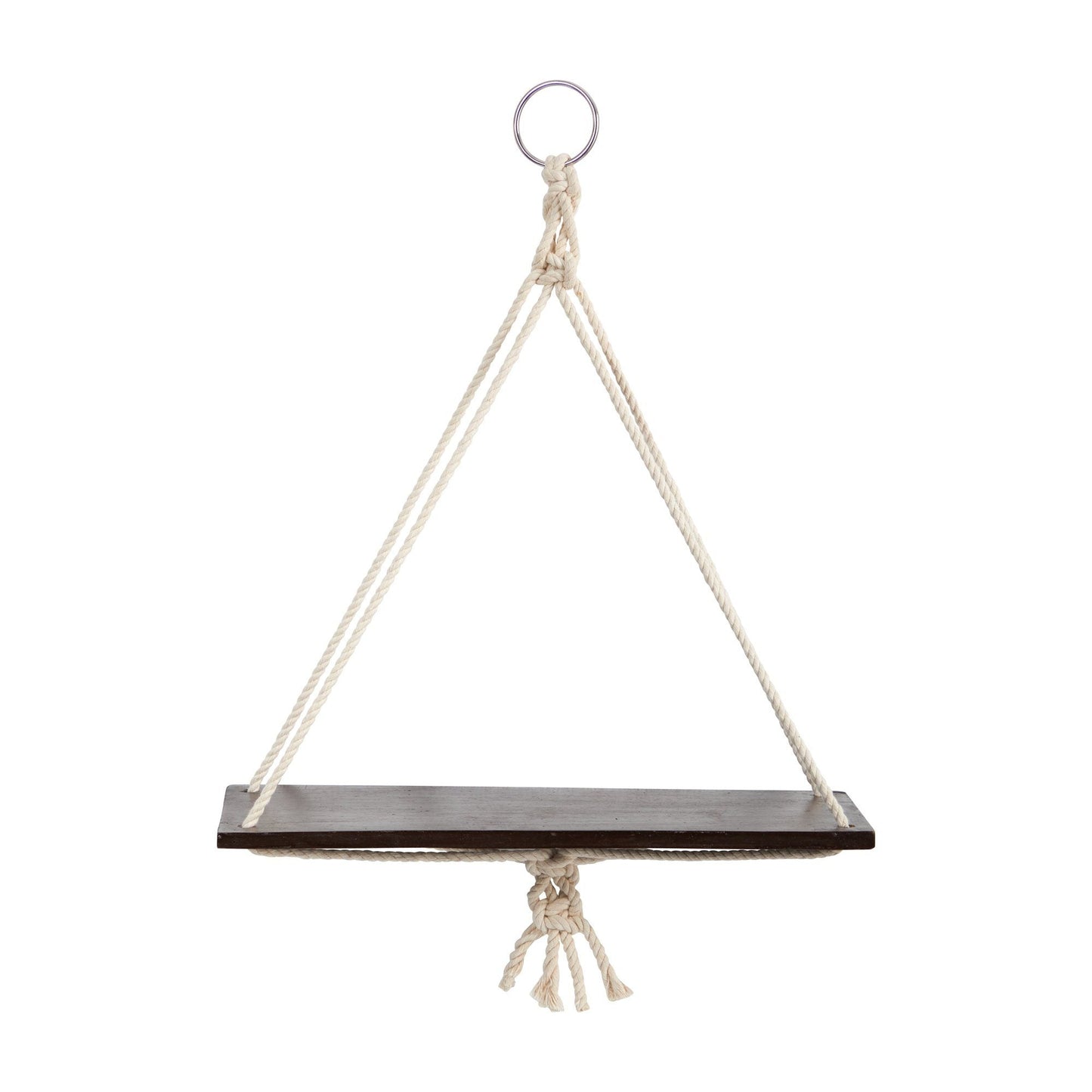 18” x 16” Hand Crafted Macrame Wall Hanging with Wooden Shelf - Tampa Home & Garden Store