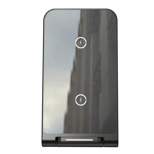 C Foldable wireless charger folding stand black compact phone stand with wireless icons on Tampa Home & Garden Store