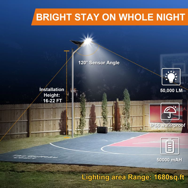 1800W solar street light with 20ft /16ft pole - Tampa Home & Garden Store