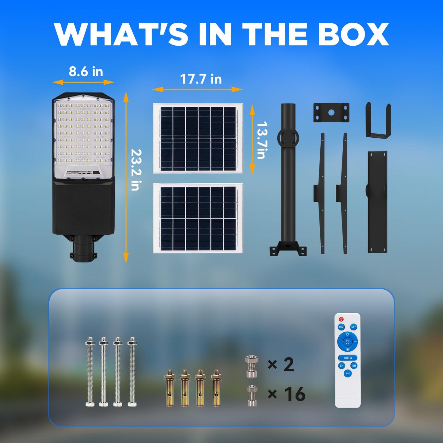 1800W solar street light with 20ft /16ft pole - Tampa Home & Garden Store