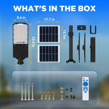1800W solar street light with 20ft /16ft pole - Tampa Home & Garden Store
