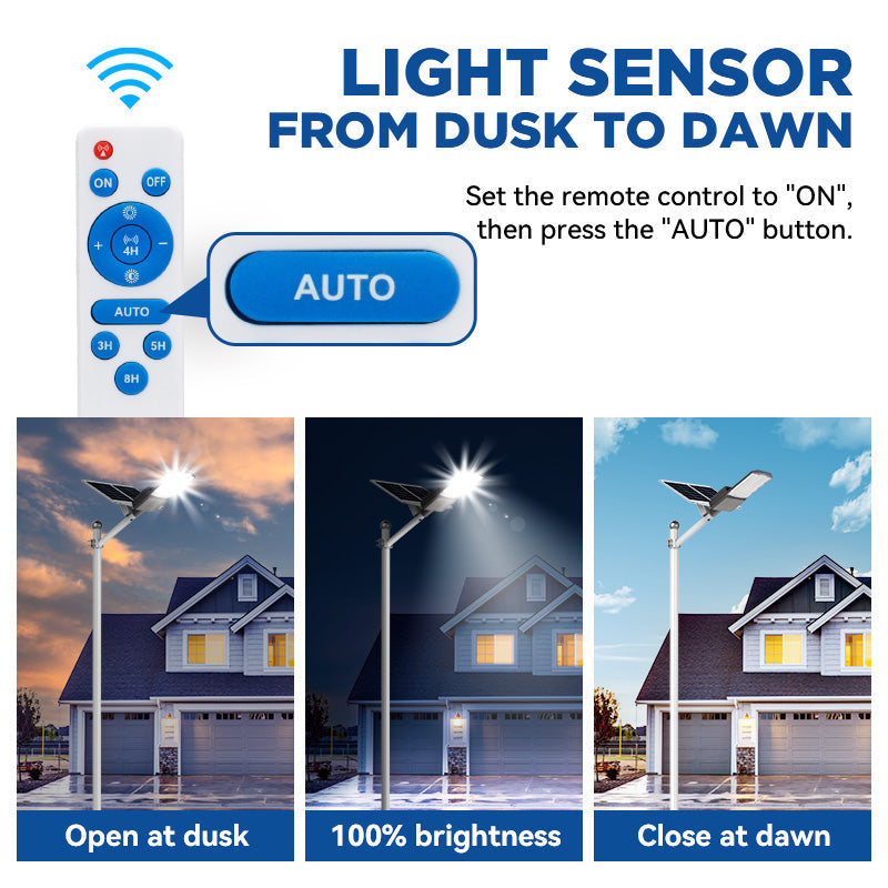 1800W solar street light with 20ft /16ft pole - Tampa Home & Garden Store