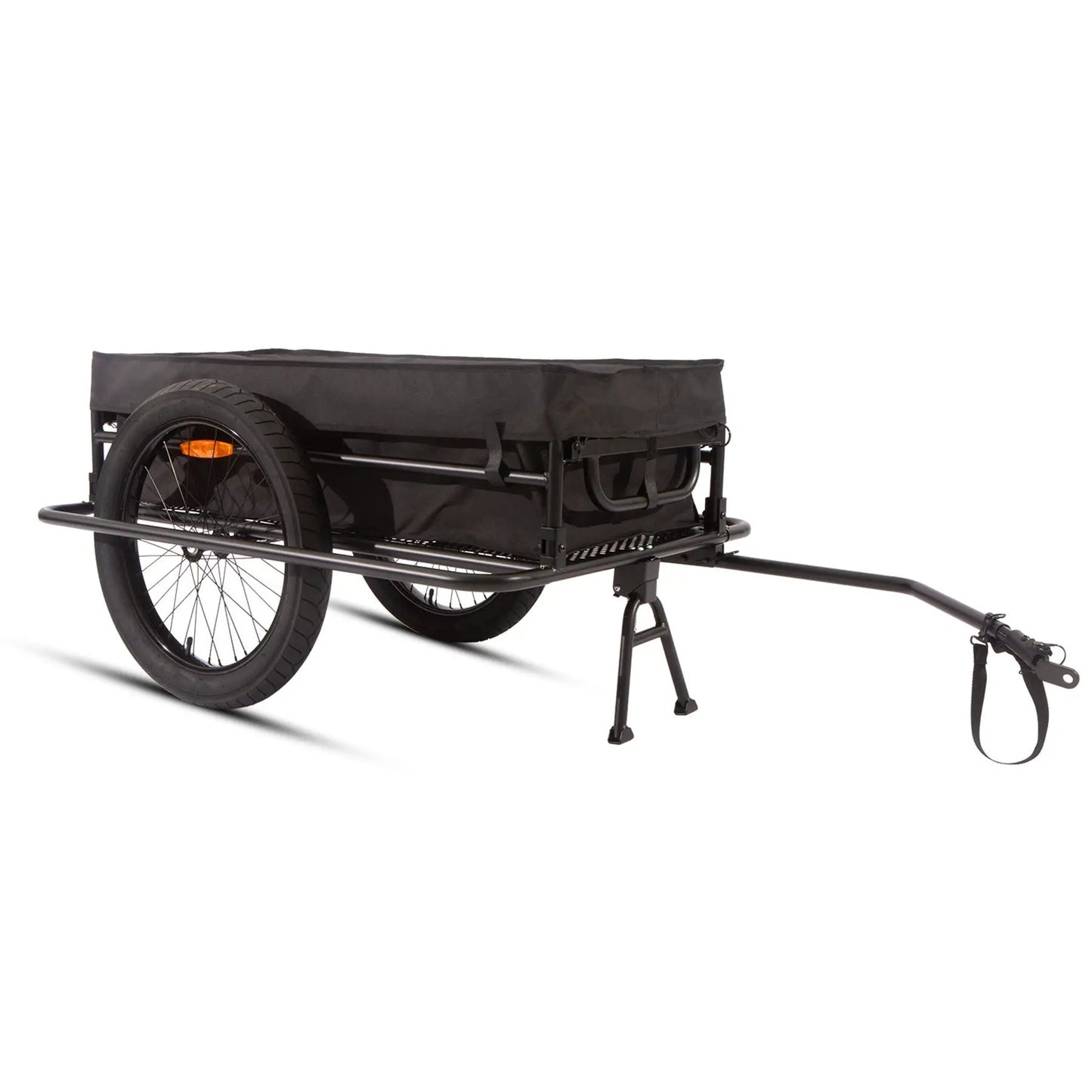 EUNORAU Ebike Hunting Trailer black fabric cargo bed on steel frame with hitch two wheels on Tampa Home & Garden Store