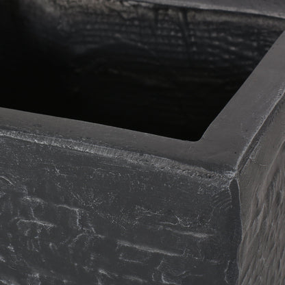 Modern Outdoor Planter by HouseOfZazla, charcoal gray planter edge with a textured finish on Tampa Home & Garden Store