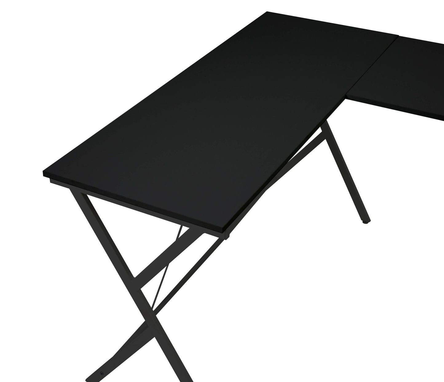 Dazenus Computer Desk black corner desk with Lshape surfaces and metal legs HouseOfZazla on Tampa Home & Garden Store