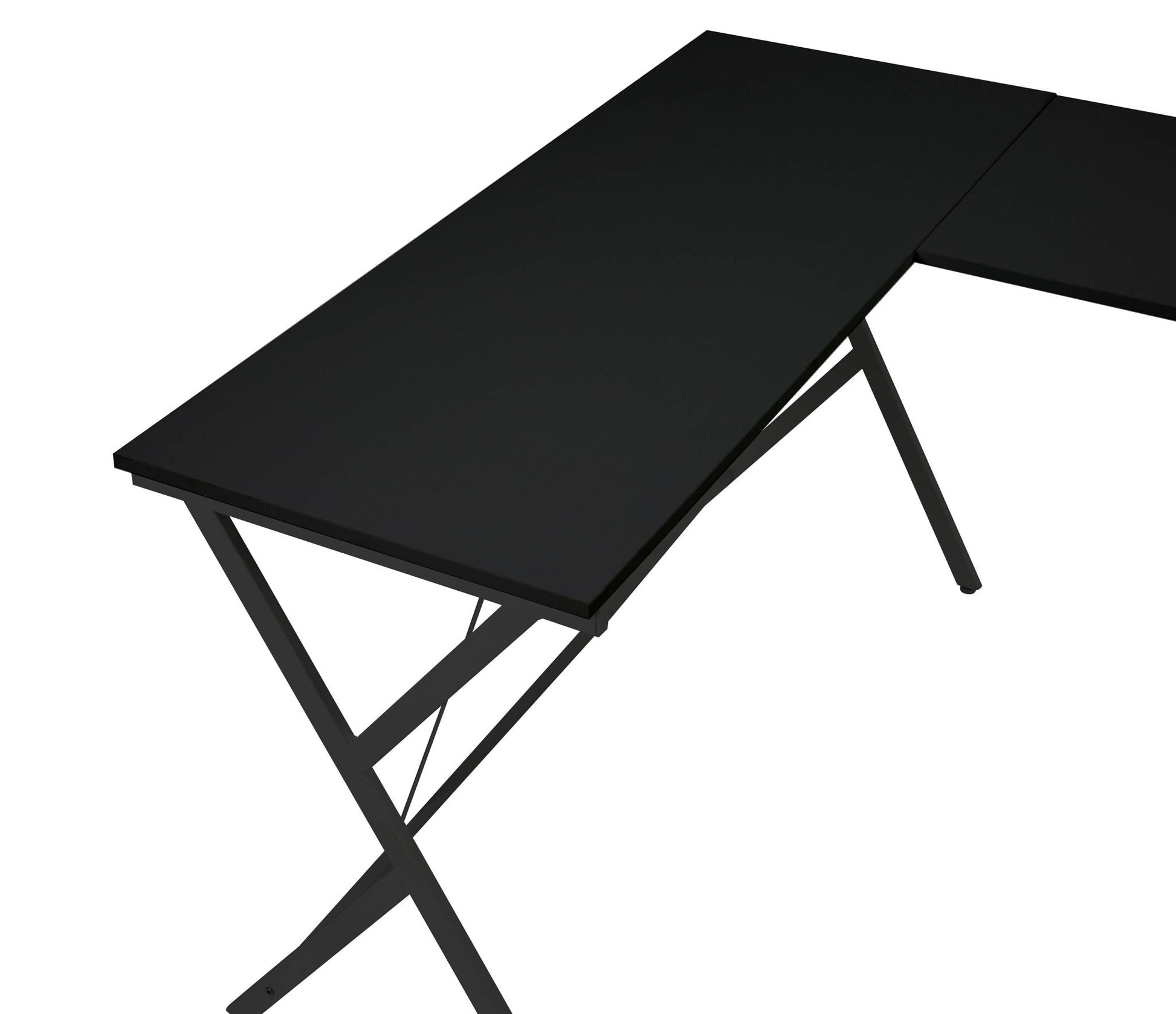 Dazenus Computer Desk black corner desk with Lshape surfaces and metal legs HouseOfZazla on Tampa Home & Garden Store