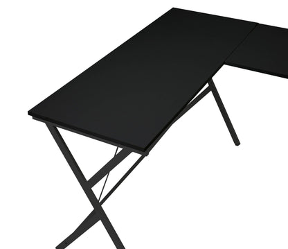 Dazenus Computer Desk black corner desk with Lshape surfaces and metal legs HouseOfZazla on Tampa Home & Garden Store