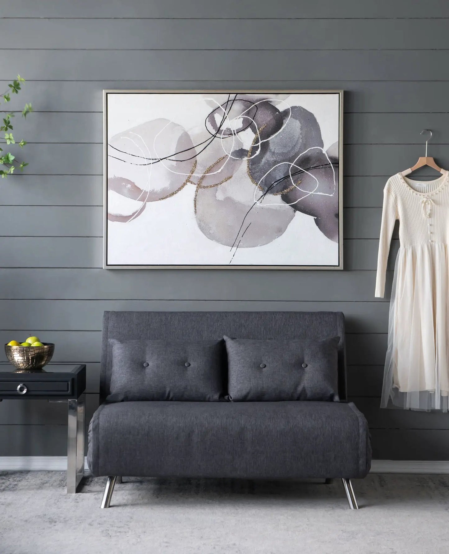 Framed print: modern abstract watercolor in multicolor with silver frame Unique Piece Furniture on Tampa Home & Garden Store