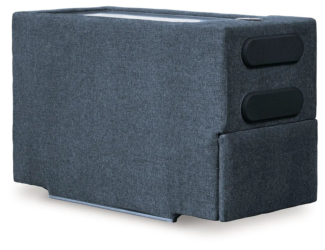 Modmax Sectional Ink blue fabric with two black side cushions by Unique Piece Furniture on Tampa Home & Garden Store