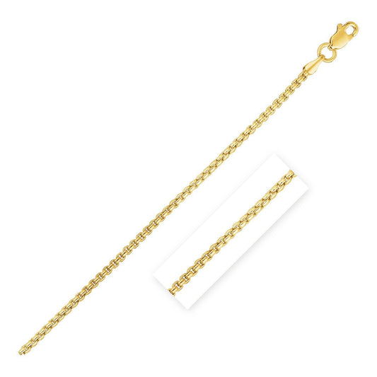 14k yellow gold round box chain necklace 1.35 mm with lobster clasp, set of 2 on Tampa Home & Garden Store